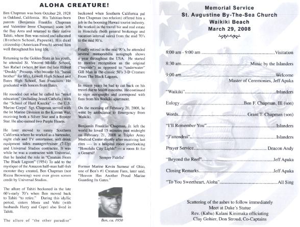 Inside funeral program